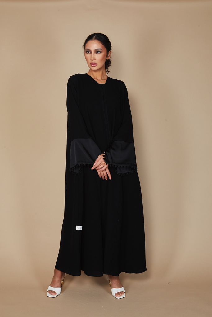 A- line satin loop sleeve