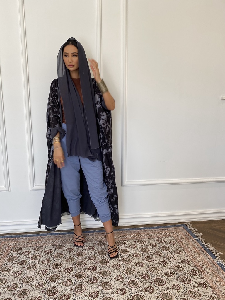 Black dye, cotton and shefon reversible  