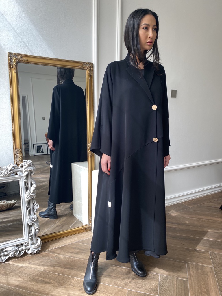 Classic noora jacket in black and gold button details