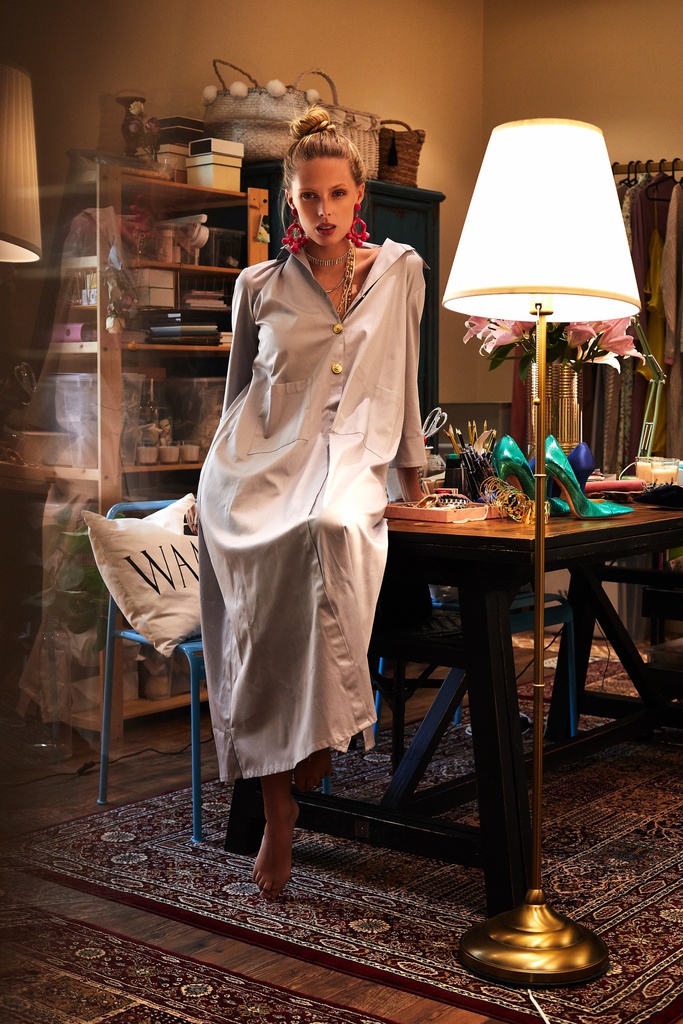 Grey shirt dress
