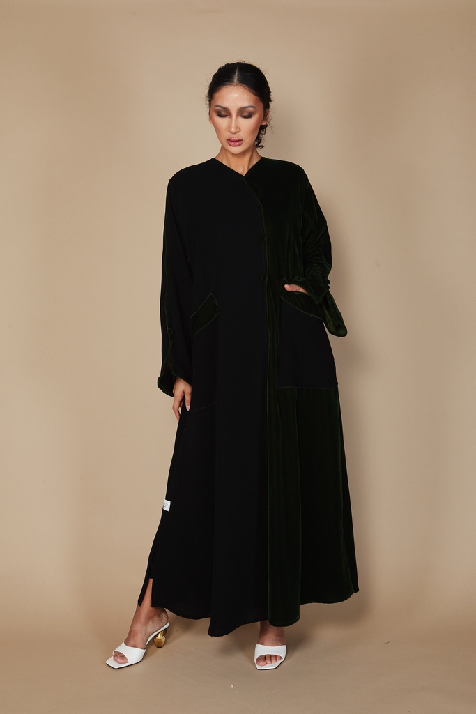Half velvet half cobba abaya