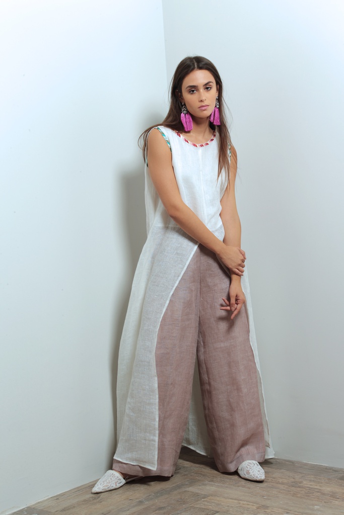 Linen Pant suit with long shirt