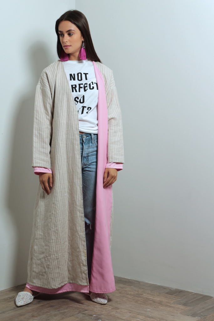 Summer Linen Abaya with silk blend lining