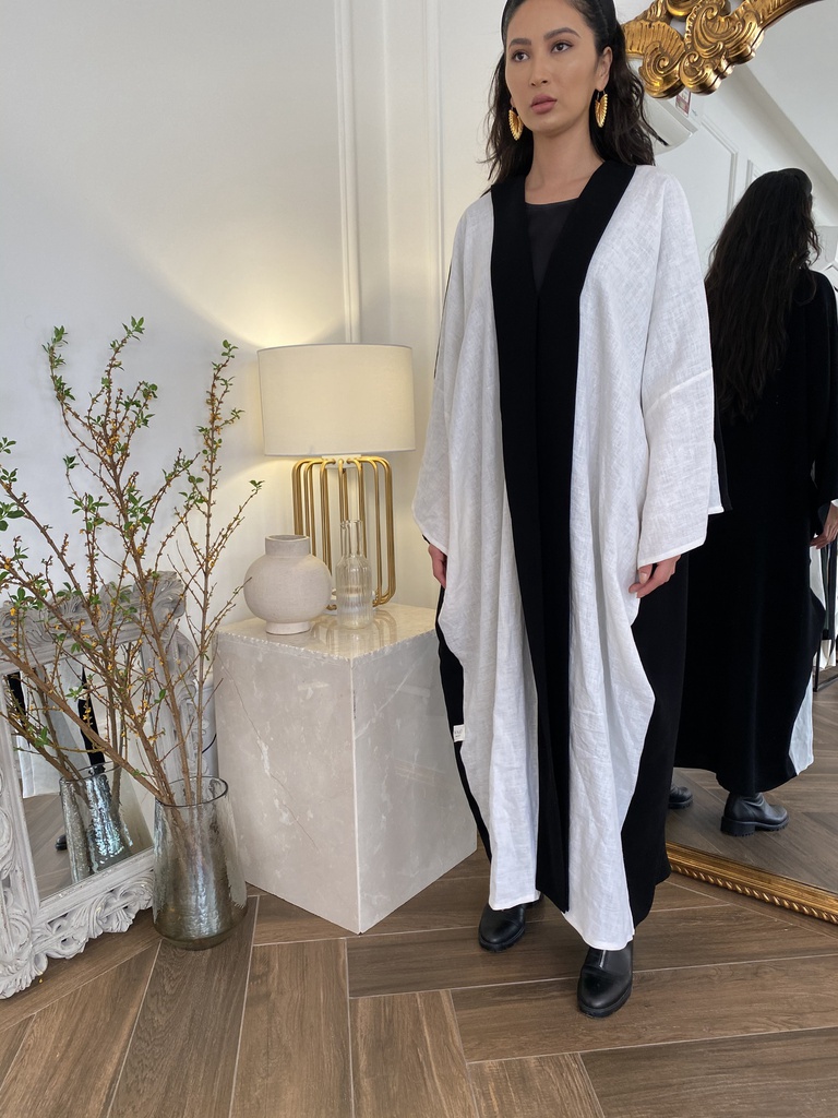 The linen front Abaya