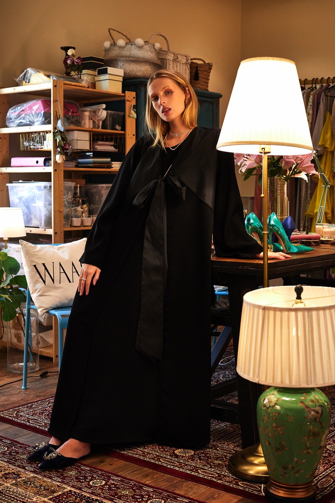 front bow tafta abaya