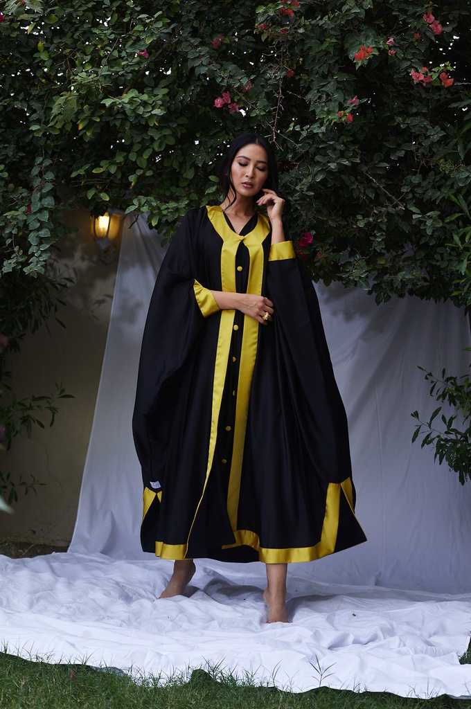 The gold silk and gold buttons